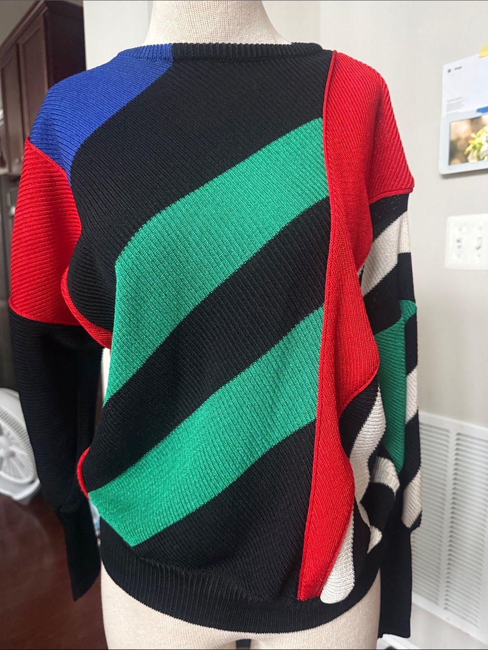Vintage Dini Valiano Colorful Colorblock Sweater Sz EU 36